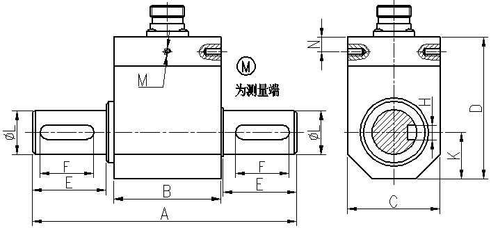 動態扭矩傳感器CAZF-TD108外形尺寸圖 動態扭矩傳感器CAZF-TD108外形尺寸圖